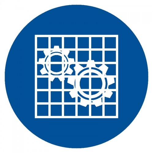 Znak BHP - Nakaz stosowania osłony